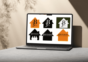 logo design mockup Logo design variations mockup on laptop